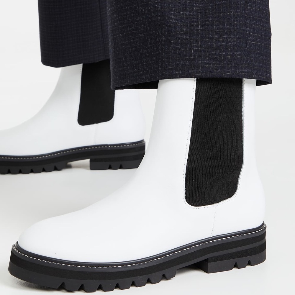 Brand New Aster lug sole Chelsea boots white size 10.5 - Picture 2 of 8